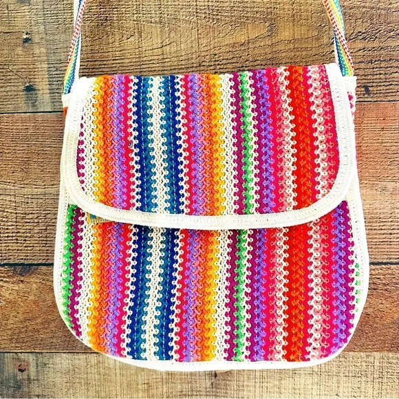 Nwot M.M.M. Artisan Handmade Colored Woven Bag - Picture 2 of 11